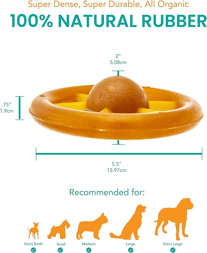 Fuzzy Puppy Dog Toys for Aggressive Chewers: All-Natural Rubber, Durable Dog Chew Toy, Great Teething Toys for Puppies | Wheelie (FP-Toy05)