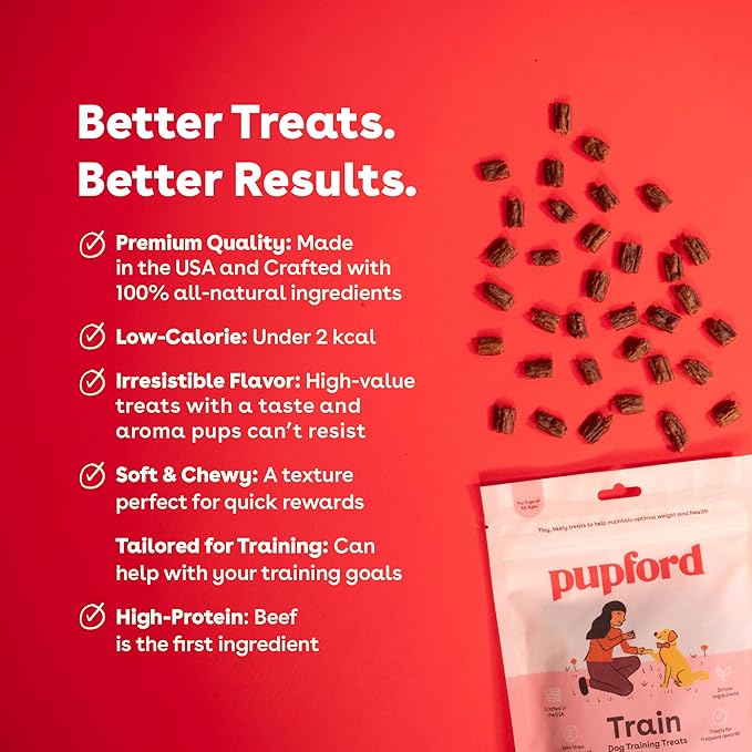 Pupford Soft & Chewy Training Treats for Dogs & Puppies (Beef, 5 oz)