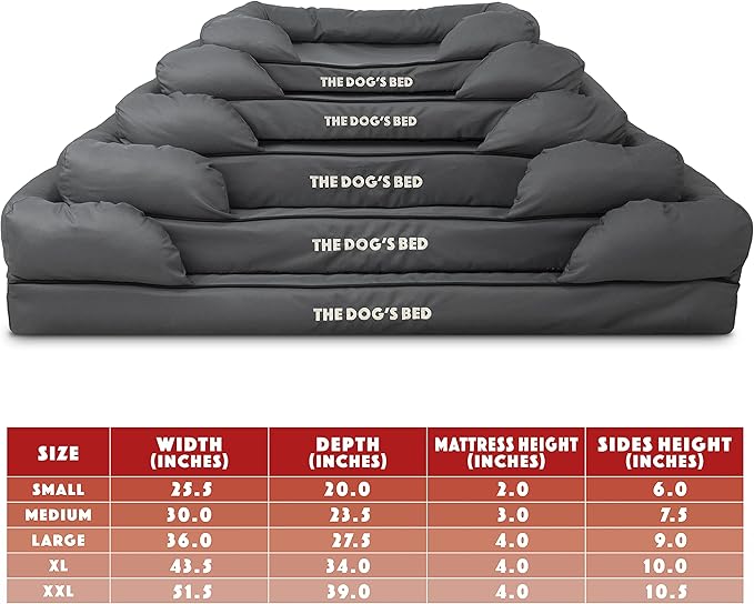 The Dog’s Bed Replacement Outer Cover, Oxford Fabric, Grey with Black Trim, Medium