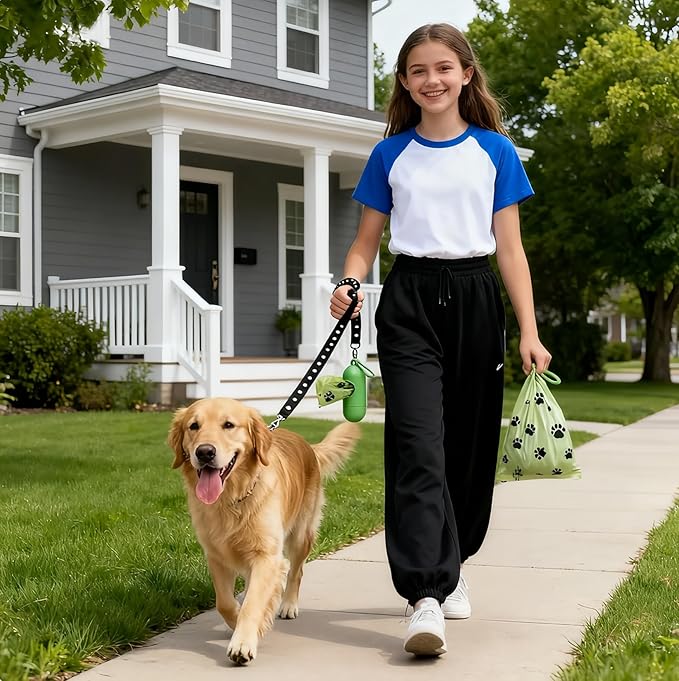 390 Count Dog Poop Bags, 12” x 9” Scented Poop Bag for Dogs with Dispenser, Leakproof Strong & Sturdy Waste Bags for Doggie Cat Pet (18 Rolls, Green)