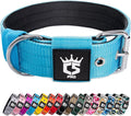 TSPRO Tactical Dog Collar 1.5 Inch Wide Thick Dog Collars with Heavy Duty Metal Buckle, Durable, Strong, Adjustable for Medium to Large Dogs (Blue M)