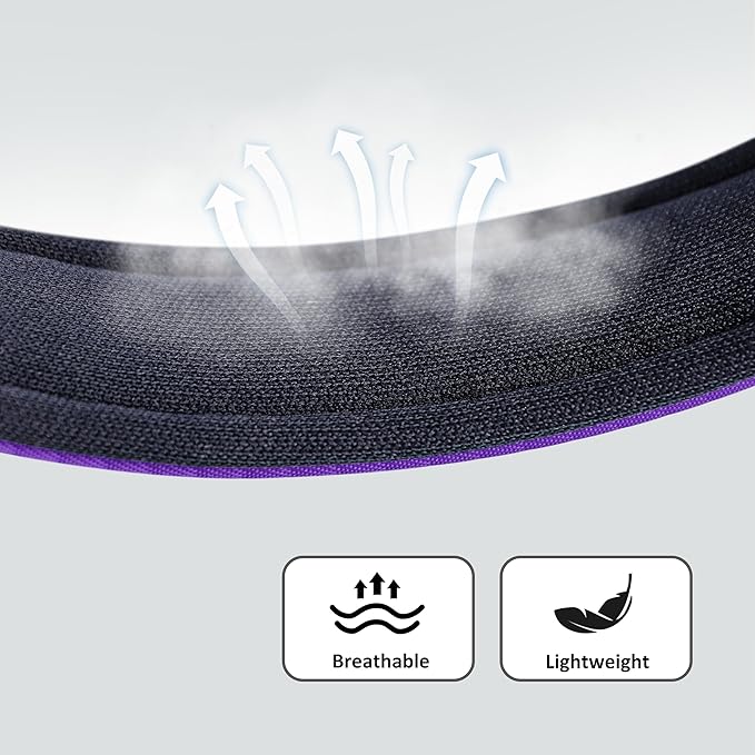 Didog Soft Padded Dog Collar for Large Dogs, Lightweight and Breathable Dog Collar with Metal Buckle, Purple, XL