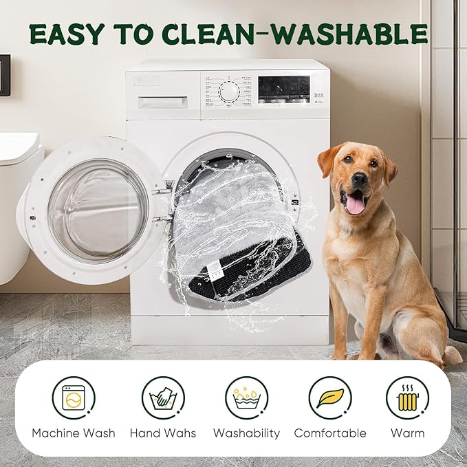 Dog Crate Pad 48 Inch, Washable Plush Kennel Mat for XXL Dogs, Anti-Slip Cushioned Pad for Wire and Metal Crates, Indoor, Travel and Training Use, Grey