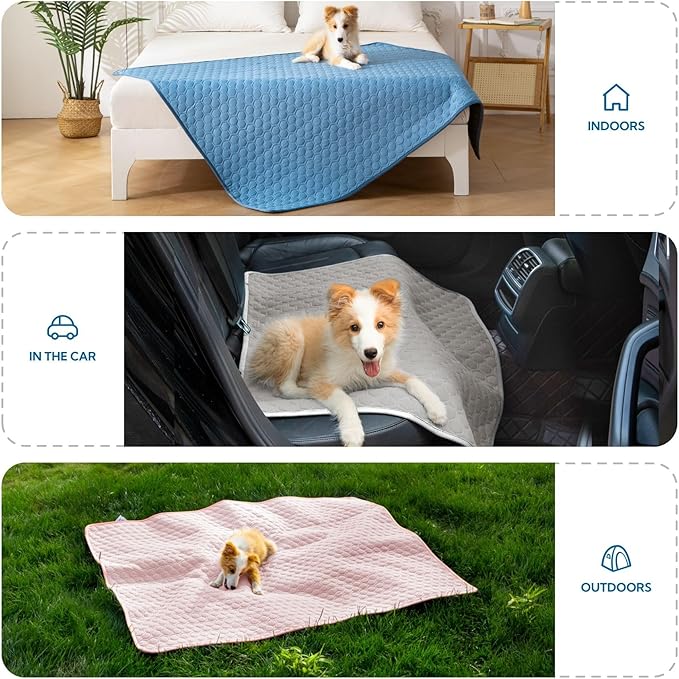 Soulbond Cooling Mat for Extra Large Dogs - 60"x80" Washable Cooling Pad for Puppy, QMAX>0.3, Anti-Slip Bottom, Portable Summer Pet Cool Kennel Bed Pad for Outdoor/Indoor/Cars/Travel Use, Pink