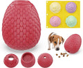 Treat Dispensing Dog Cognitive Toy to Keep Them Busy, Freezable Fillable Rubber Enrichment Lick Toy for Small and Medium Dogs 10-60 lbs, Long-Lasting Interactive Puzzle Dog Toy (Red)