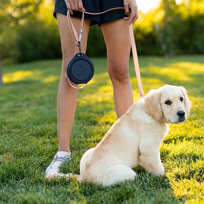 Pup Culture Dual Collapsible Dog Bowls | Silicone Travel Water Bowl for Dogs | Food Grade, No Plastic Rim, Portable Dog Bowl for Food and Water - Easy to Clean | BPA Free and Safe for Your Pup-Tan