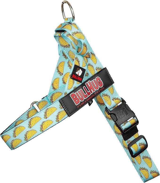 BULLHUG Adjustable Dog Harness– No Pull, No Choke – for English Bulldogs, French Bulldogs, Pugs & Broad-Chested Breeds – Easy, Safe Walks (Taco, Large)