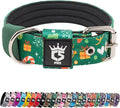 TSPRO Tactical Dog Collar 1.25 Inch Wide Thick Dog Collars with Heavy Duty Metal Buckle, Durable, Strong, Adjustable for Small Dogs (Christmas Green S)