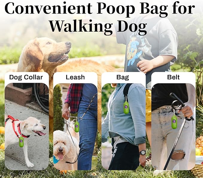 870 Counts Dog Poop Bags Rolls with Dispenser & Leash Clip, Scented Poop Bags for Dogs Waste, Extra Thick & Leak Proof for Poop Doggie Puppy Pet Waste, 9" x 13", Purple