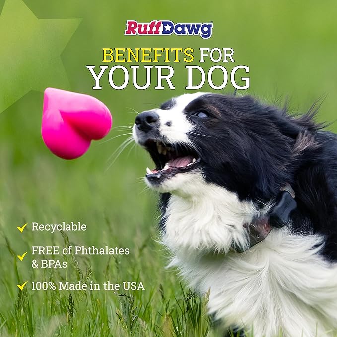 Ruff Dawg Dawg-Hart XL – Heart Shaped Rubber Toy – Floating & Bouncing Fetch Toy for Aggressive Chewers – Interactive & Fun – Neon Colors for Outdoor Play