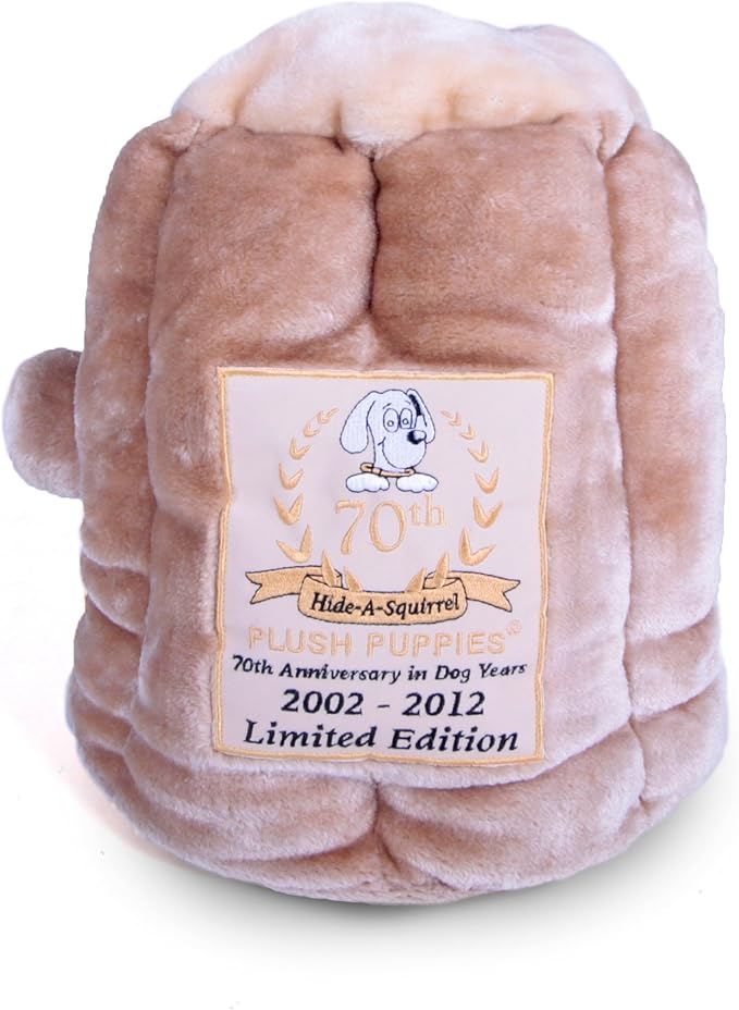 Outward Hound Kyjen Plush Puppies 70th Anniversary Hide-A-Squirrel, Limited Edition
