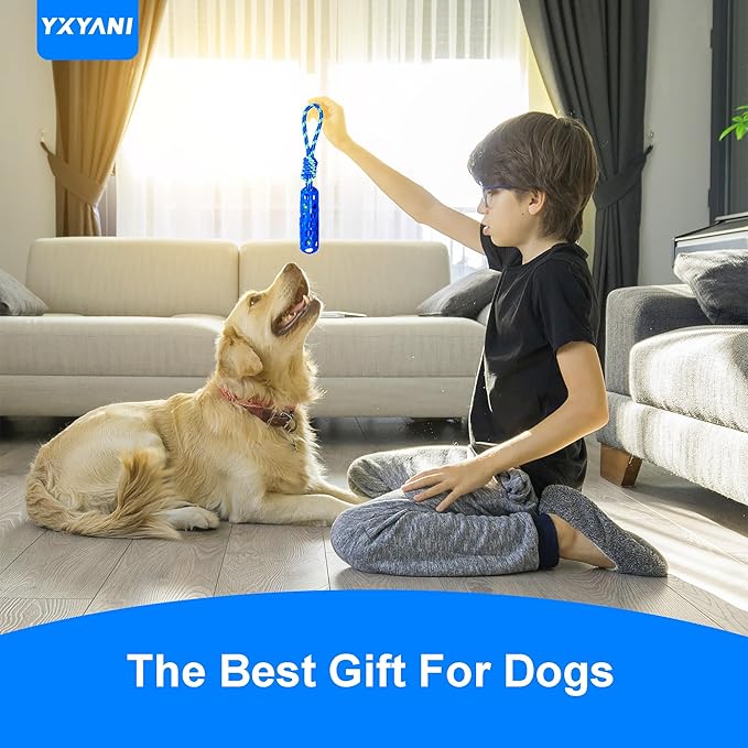 Dog Dental Chew Toy – Durable Rubber Stick with Rope for Large Dogs, Teeth Cleaning and Gum Massage, Interactive Tug and Fetch Toy for Aggressive Chewers (Teeth Cleaning Stick)