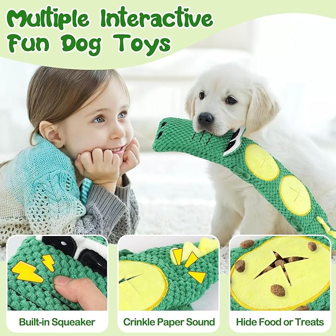 15 Pack Puppy Chew Toys for Teething, No Stuffing Squeaky Dog Toys Interactive Puzzle Toy, Dog Enrichment Toy Bundle with Tough Ropes, Treat Balls for Small Medium Large Dog to Keep Them Busy