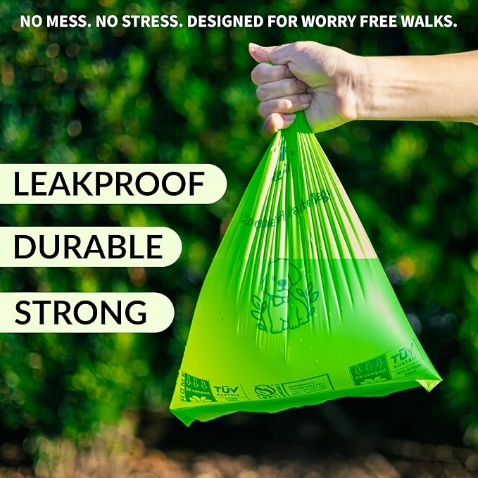 Extra-thick Compostable Dog Waste Bags - Leakproof, Durable & Eco-friendly (200 Bags)