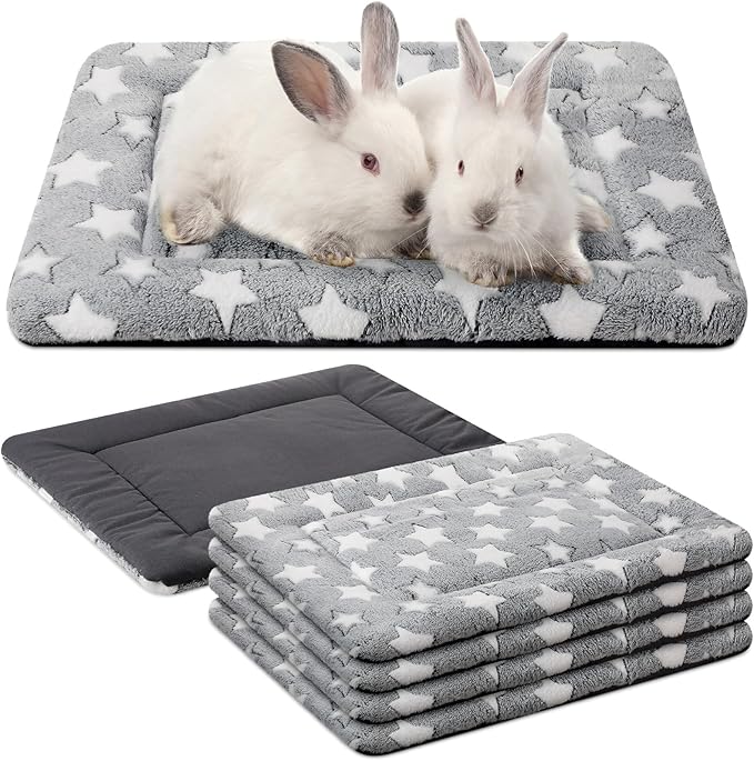 VitalCozy 4 Pcs Dog Crate Pads, Ultra Soft Warm Washable Anti-Slip Kennel Bed Mat for Pets, Reversible, Replaceable, Cozy Cage Liner for Small Medium Large Dogs and Cats(18 x 14 x 1.6 Inch,Gray)