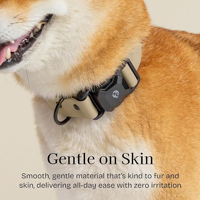 2026 New Edition, Fei & Eve PVC MagEase Dog Collar - Patented Magnetic Buckles | Fur-Safe | 450LB Escape-Proof | Adjustable Fit | Large (Champagne)