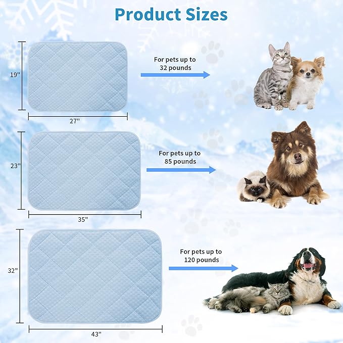 Dog Cooling Mat, Washable Cooling Mat for Dog, Foldable Kennel Pet Bed, Cool Pad (Cool &Warm Surface) for All Seasons Use, Pet Pads for Cats Use in Crate (36x24 Inch (Large))
