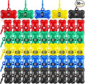 50 Pcs Bone Shape Dog Poop Bag Dispenser with Leash Hook Plastic Leak Proof Pet Waste Bag Holder for Walking Hiking Camping, 5 Colors