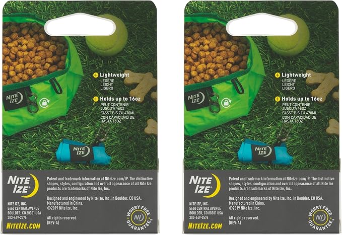 Nite Ize RadDog Collapsible Bowl - Convenient & Compact Food Bowl for Pets - Durable Traveling Water Bowl - Multipurpose & Leak-Proof - Durable Dog Bowl - Blue (2 Pack)