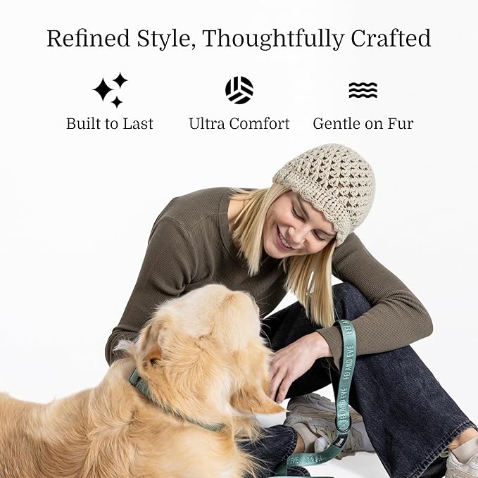2026 New Edition, Fei & Eve MagEase Dog Collar - Patented Magnetic Buckles | Fur-Safe | Premium 210D Nylon | 450LB Escape-Proof | Adjustable Fit | Medium (Glacier Green)