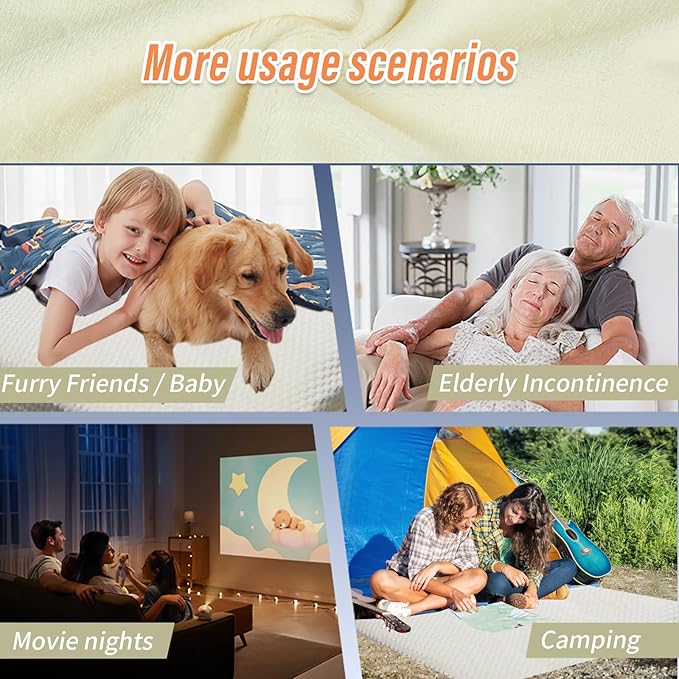 Water Resistant Blanket for Bed Couch Sofa, 60"x80" Reversible & Washable Microfiber Blanket, Queen Size Waterproof Throw, Pet Friendly & Leakproof (Snow White/Bright White)
