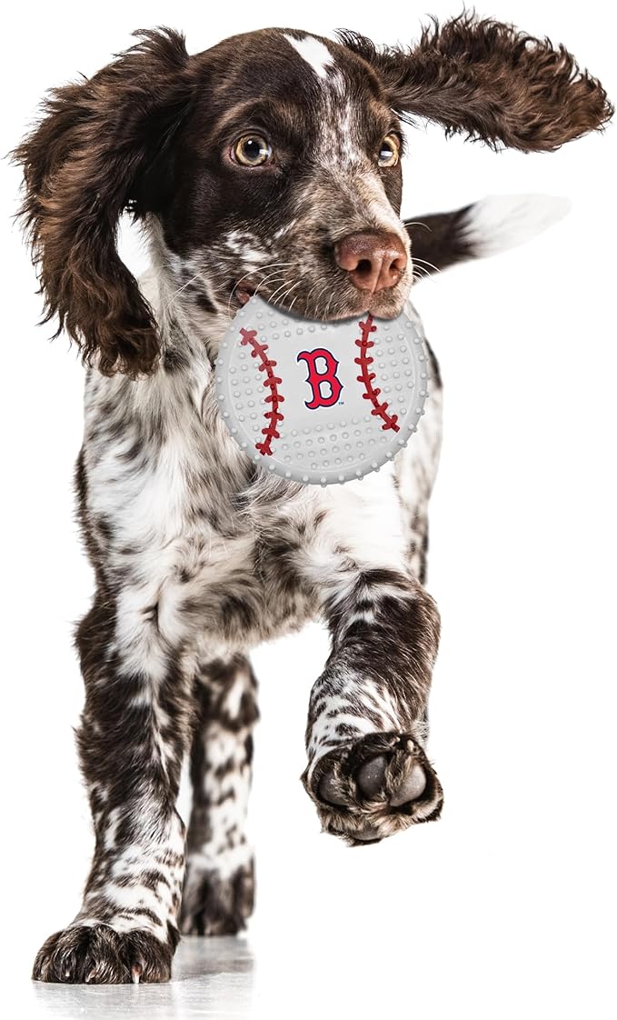 Pets First MLB Boston RED SOX Hard-Nylon Bacon-Flavored Baseball Chew Toy, Indestructible Dog and Cat Chewy Toy, Tug, Fetch Toy, Sporty Fun Toy for Dogs