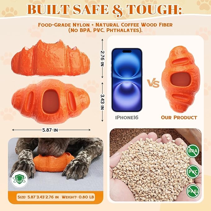 2 pcs Aggressive Chew Toys for Large Dogs, Anxiety Relief for Dogs Toy, Dog Frozen Treat Toy, Indestructible Chew Toys for Peanut Butter and Frozen Treats Reduces Anxiety
