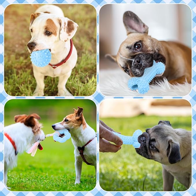 9 Pack Puppy Chew Toys for Teething Puppy Teething Chew Toys for 0-6 Months Suitable for Female Small Dogs(Blue)