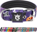 TSPRO Tactical Dog Collar 1.5 Inch Wide Thick Dog Collars with Heavy Duty Metal Buckle, Durable, Strong, Adjustable for Medium to Large Dogs (Halloween Purple M)