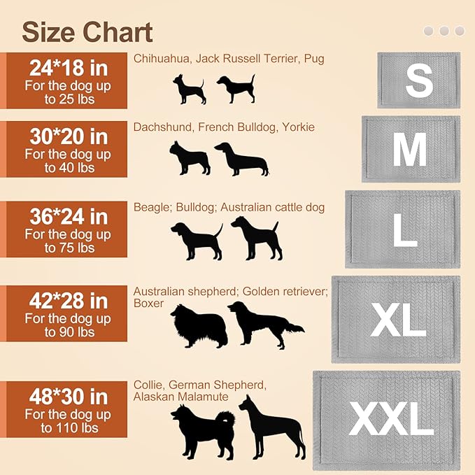 BEAUTYZOO Dog Bed Crate Pad 30 x 20 inch, Washable Dog Crate Mat for Medium Sized Dogs, Anti-Slip Pet Crate Bed Kennel Pad, Durable Cozy Puppy Sleeping Mat Rectangle Mattress, Grey