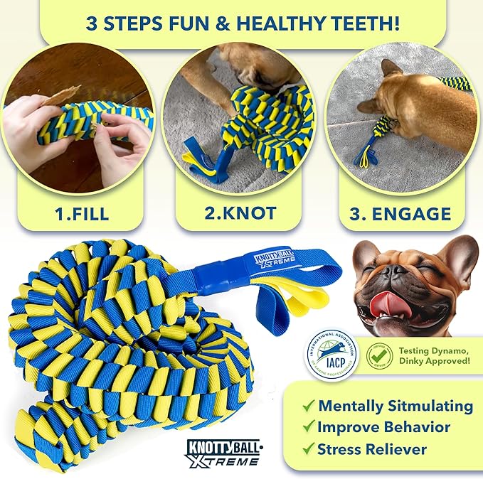 Race&Herd KnottyBall Xtreme Snuffle Ball for dogs, Interactive Dog Puzzle Toy for Dogs, Stimulating Dog Toys for Boredom, Treat Puzzle Toys for Dogs Enrichment, Snuffle Treat Dispensing Smart Dog Toys