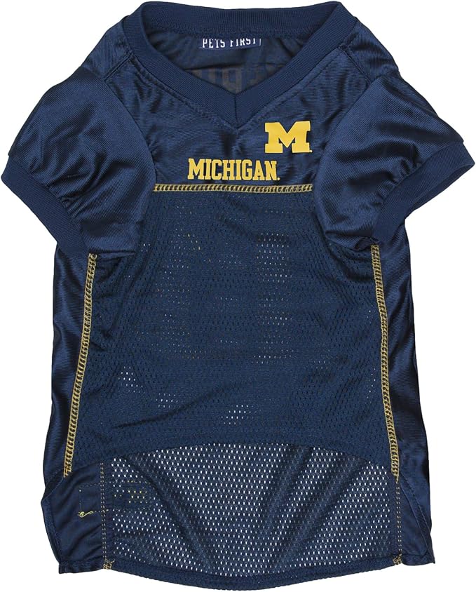 Pets First NCAA College Michigan Wolverines Mesh Jersey for DOGS & CATS, Large. Licensed Dog Jersey with your Favorite Football/Basketball College Team