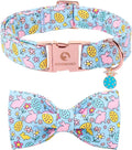 DOGWONG Easer Dog Collar with Bow,Blue Bunny Easter Dog Collars, Adjustable Durable Soft Flower Easter Dog Collar for Male Female Puppy,XL