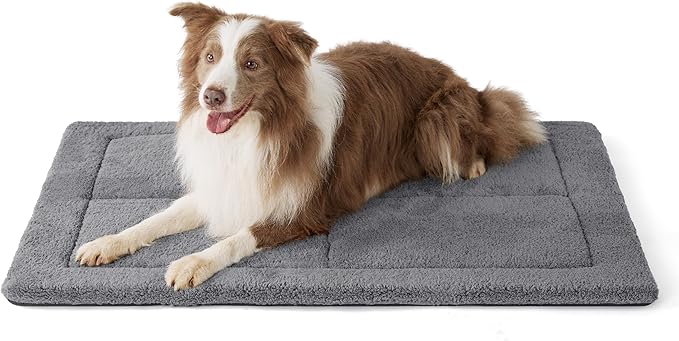 Bedsure Washable Dog Crate Bed for Large Dogs, Soft Foam Floor Pet Mat, Versatile Lightweight Pet Crate Pad for Cages