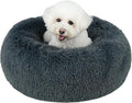 Best Pet Supplies Dog House Bed Crate Mat Tent Indoor Round Soft Plush for Small, Medium, and Large Breeds - Gray, 27 x 27 x 7.5