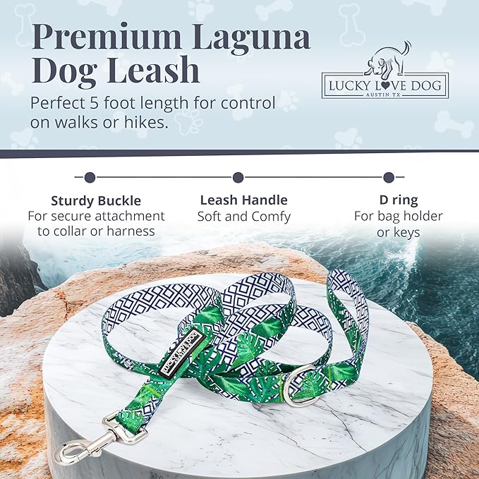 Lucky Love Dog Leash – Soft, Durable, and Comfortable Leash with Vibrant Patterns – Stylish and Long Lasting for Small Male and Female Dogs – Laguna, Small