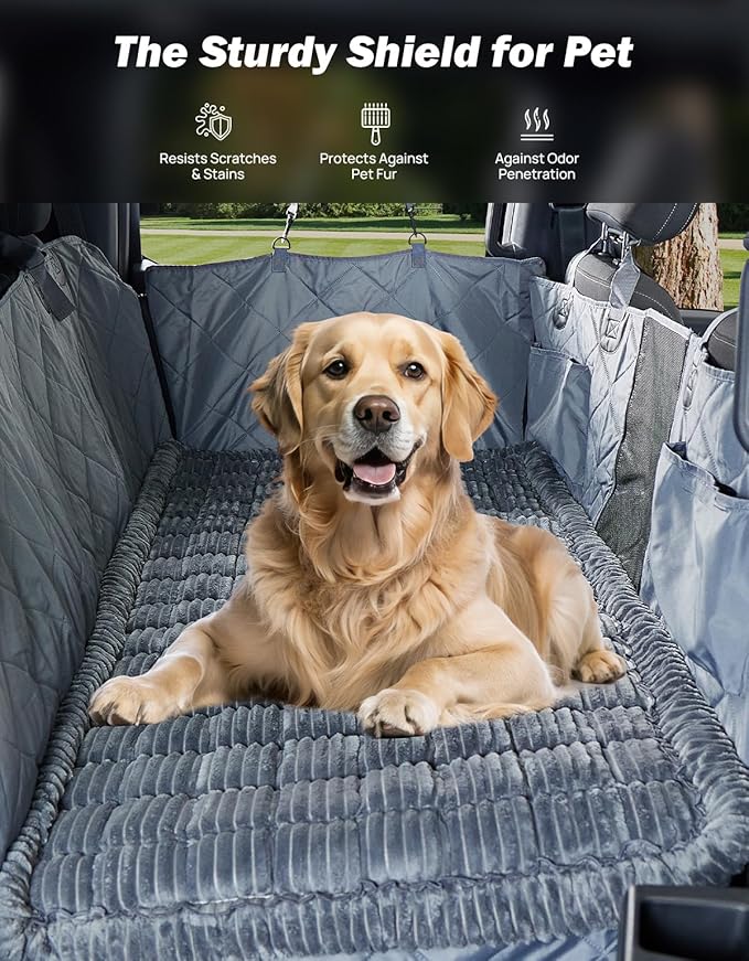 JOYTUTUS Dog Mat Bed for Truck Back Seat Extender, Non-Slip Dog Bed Mat Custom Fit for Backseat Extenders, Pet Couch Cover,Washable Travel Pet Bed Mat for F150/RAM1500/Silverado