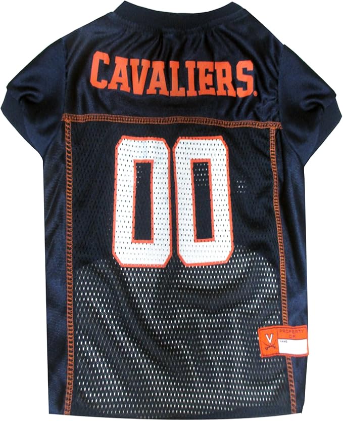 Pets First NCAA College Virginia Cavaliers Mesh Jersey for DOGS & CATS, Small.Licensed Dog Jersey with your Favorite Football/Basketball College Team