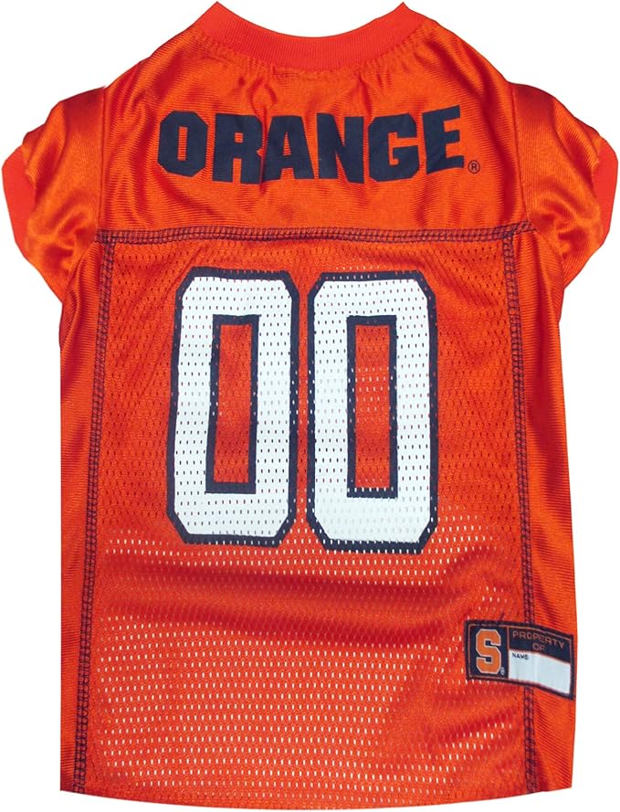 Pets First NCAA College Syracuse Orange Mesh Jersey for DOGS & CATS, Large. Licensed Dog Jersey with your Favorite Football/Basketball College Team