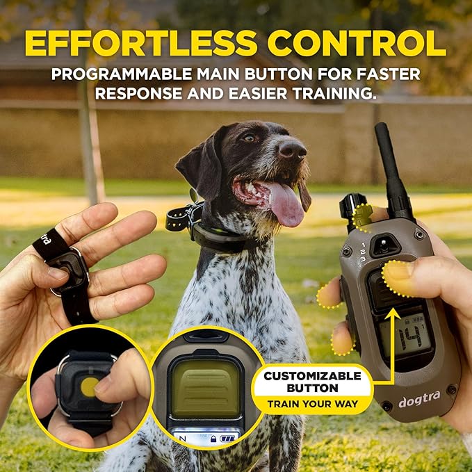 Dogtra 1900X Handsfree E-Collar for Dog Training - 3/4 Mile Range, for Dogs 35 lbs+, Waterproof, 100 Stimulation Levels, Vibration, Tone, Rechargeable - Hands-Free Remote for Dog Owners and Trainers