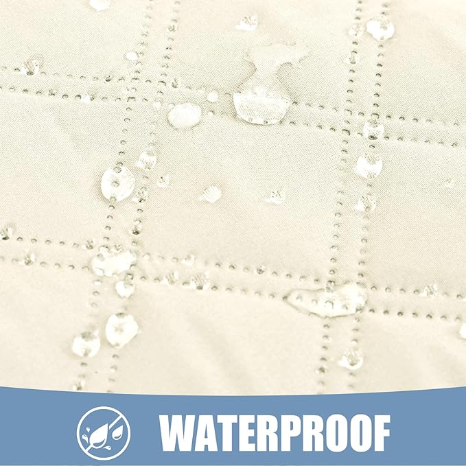 Smiry Waterproof Dog Bed Cover Pet Blanket, Soft Washable Dog Blanket for Furniture Bed Couch Sofa Reversible, Checkered (40"x70", Beige/Beige)