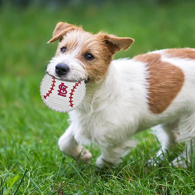 Pets First MLB St Louis Cardinals Mega-chew Hard-Nylon Bacon-Flavored Baseball Chew Toy, Indestructible Dog and Cat Chewy Toy, Tug, Fetch Toy, Sporty Fun Toy for Dogs