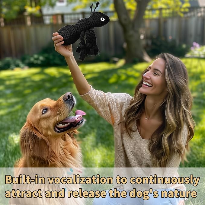ant Plush Dog Toys Which Puppy Stuffing and Ant Scream，Boring Interactive for Separation Anxiety Suitable for Small and Medium Dogs to Chew and Play