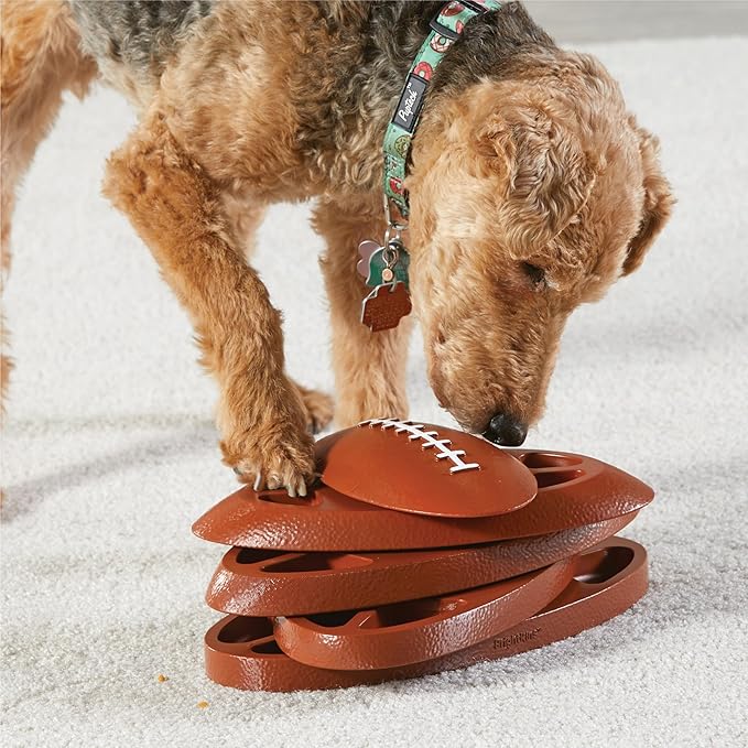 Brightkins Touchdown Time! Treat Puzzle - Enrichment Puzzle Toys for Dogs Mental Stimulation, Gift for Puppies
