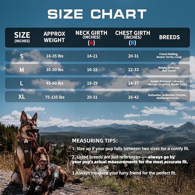 AUROTH Tactical Dog Harness for Small Medium Large Dogs No Pull Adjustable Pet Harness Reflective K9 Working Training Easy Control Pet Vest Military Service Dog Harnesses (S, Black Ink)