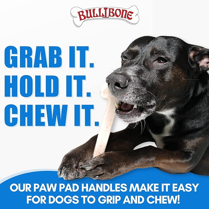 Bullibone Nylon Dog Chew Toy for Aggressive Chewers - Dental Hygiene Bone with Peanut Butter Flavor, Durable Tough Chew Toys for Small Dogs, Indestructible Dog Bone - Single
