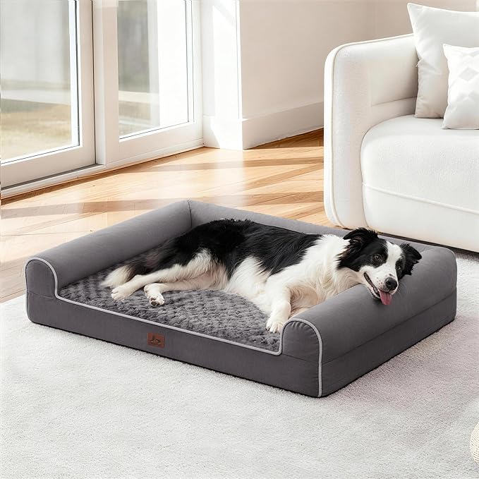 Large Dog Beds Large Sized Dogs, Orthopedic XXL XL Dog Bed for Medium Size Dogs, Big Waterproof Couch Sofa with Removable Washable Cover for Pet, Dark Grey, 36"*27"*6.5"