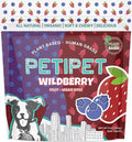 PETIPET Wildberry Plant-Based Fruit Dog Treats - Strawberry, Apple, Blueberry Soft & Chewy - Vegetarian, Vegan Dog Treats with Organic Ingredients - Low-Protein, Hypoallergenic, Gluten-Free