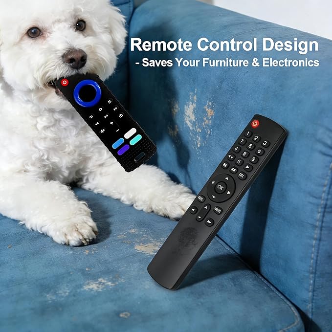 Remote Control Shaped Puppy Teething Toy, BPA-Free Chew Toy for Small Puppies, Relieve Teething Pain & Reduce Boredom (Black)