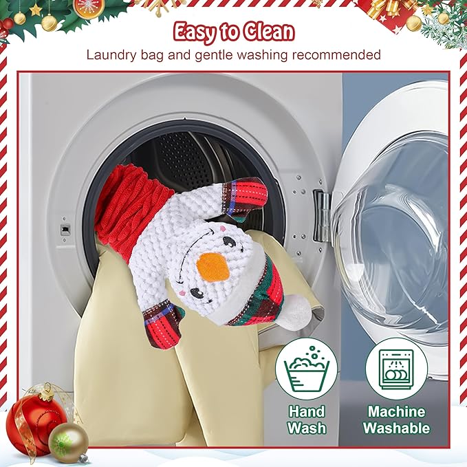 Newget Dog Plush Squeak Toy, Durable, Christmas Snowman, Medium, Large, Small Dogs, Puppy Teething, Indoor, 1 Count